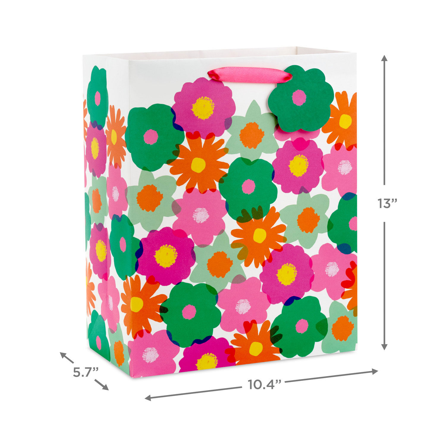 All-Over Flower Blossoms Large Gift Bag measurement image number 3