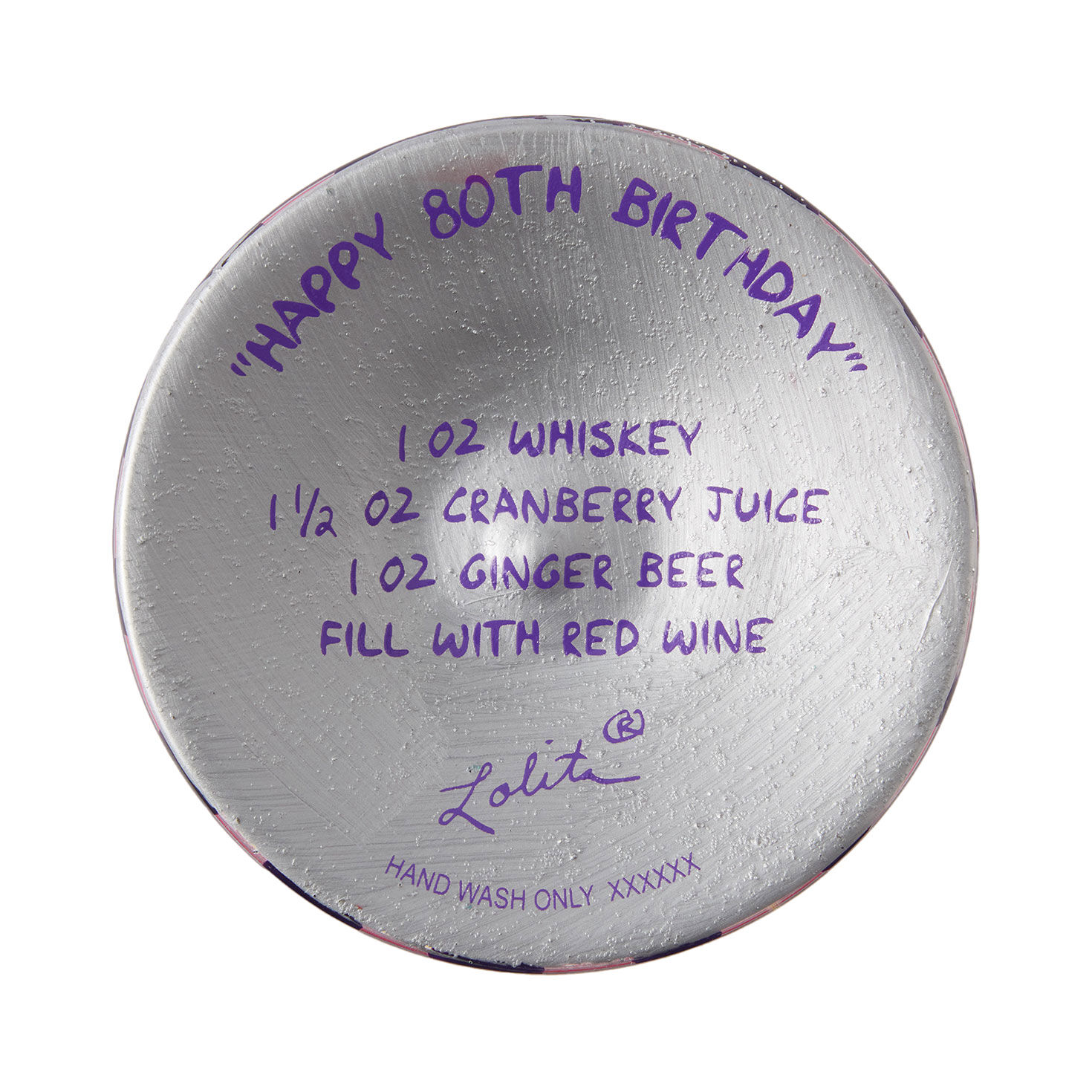 Lolita Happy 80th Birthday Handpainted Wine Glass, 15 oz., , large image number 4