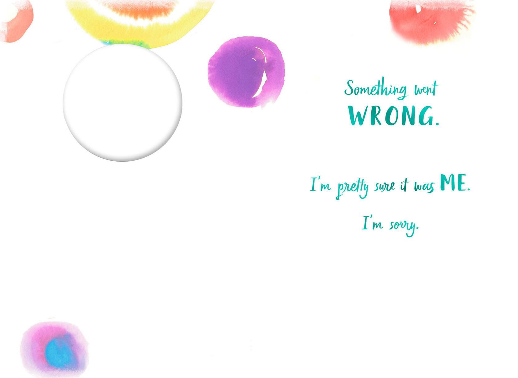 Watercolor Circles I'm Sorry Apology Card