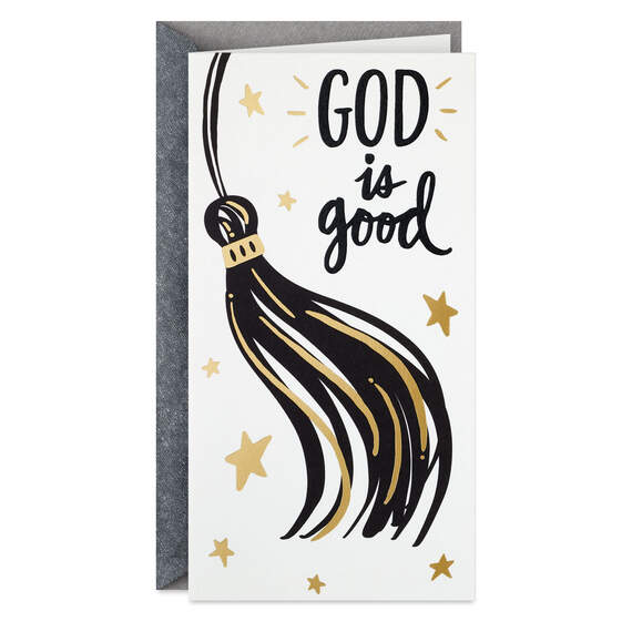 God Is Good Religious Money Holder Graduation Card