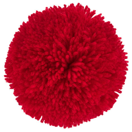 3.5" Red Yarn Pom-Pom Gift Bow, , large