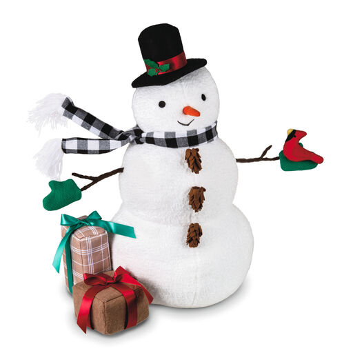 Snowman and Gifts Mixed Materials Figurine, 17.25", 