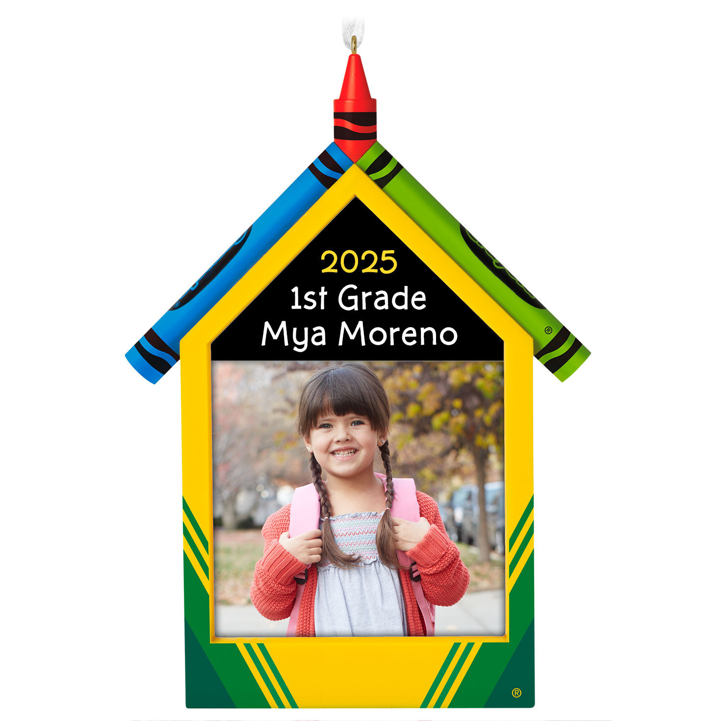 Crayola® Schoolhouse Personalized Ornament, Custom Photo and Text