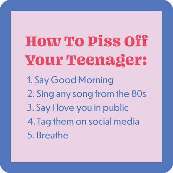 Drinks on Me Piss Off Teenager Funny Coaster, , large image number 1