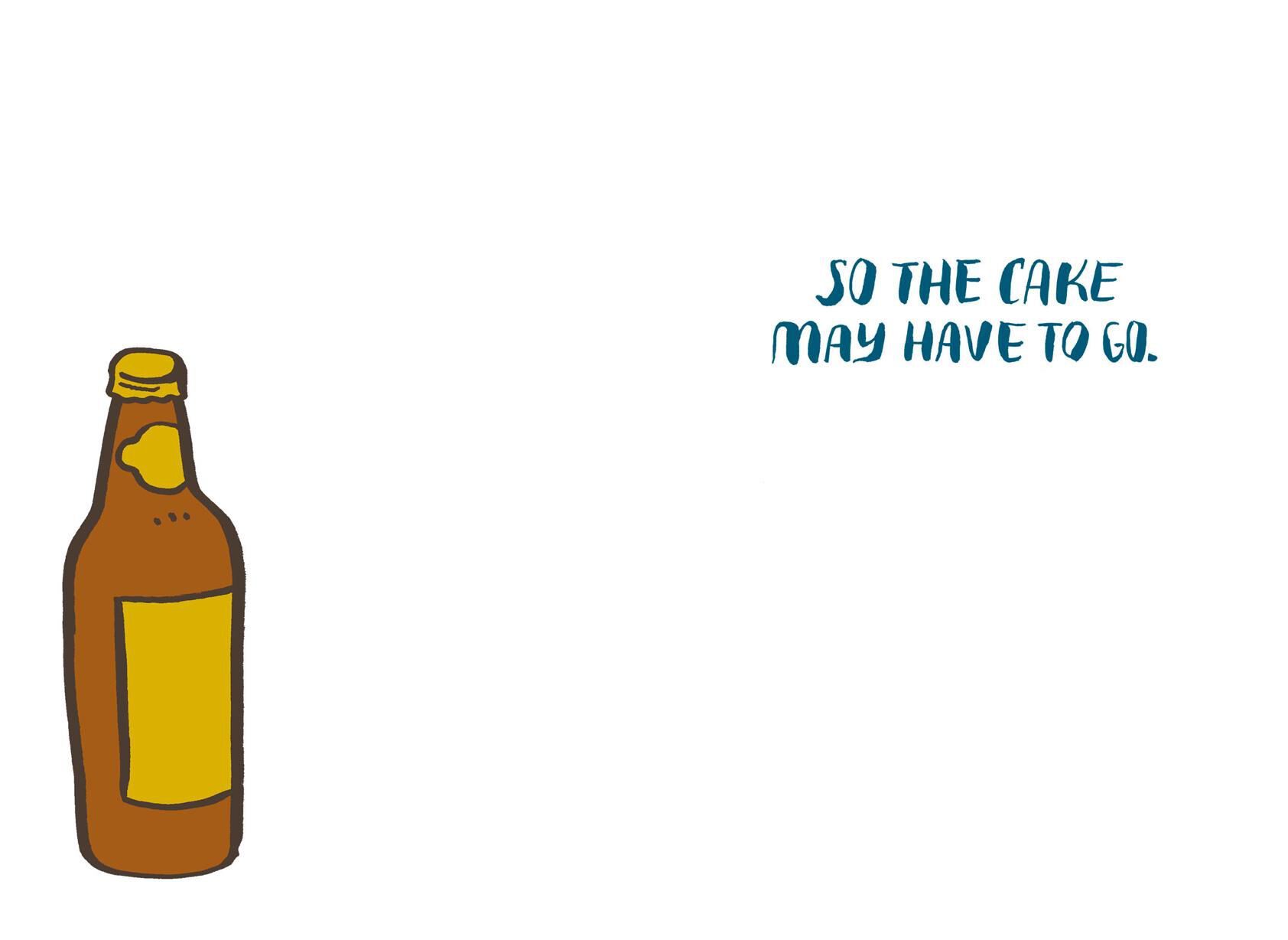 Beer and Cake Funny Birthday Card