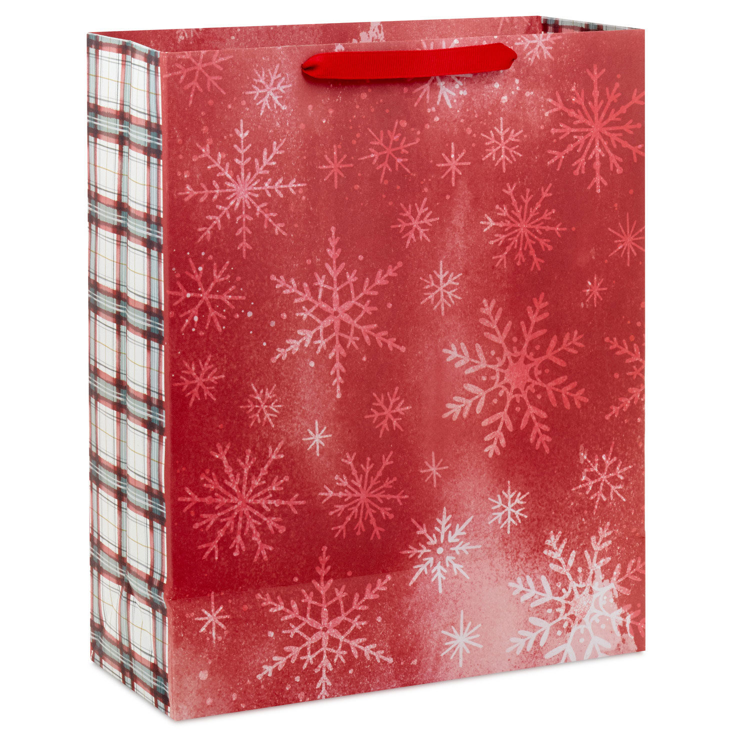 15.5" Subtle Snowflakes on Barn Red Extra-Large Holiday Gift Bag for only USD 4.99 | Hallmark