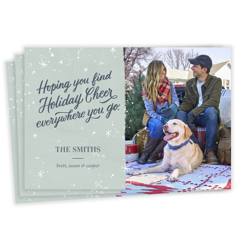 Snowy Cheer Flat Holiday Photo Card