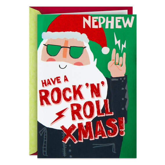 Rock 'n' Roll Santa Christmas Card for Nephew