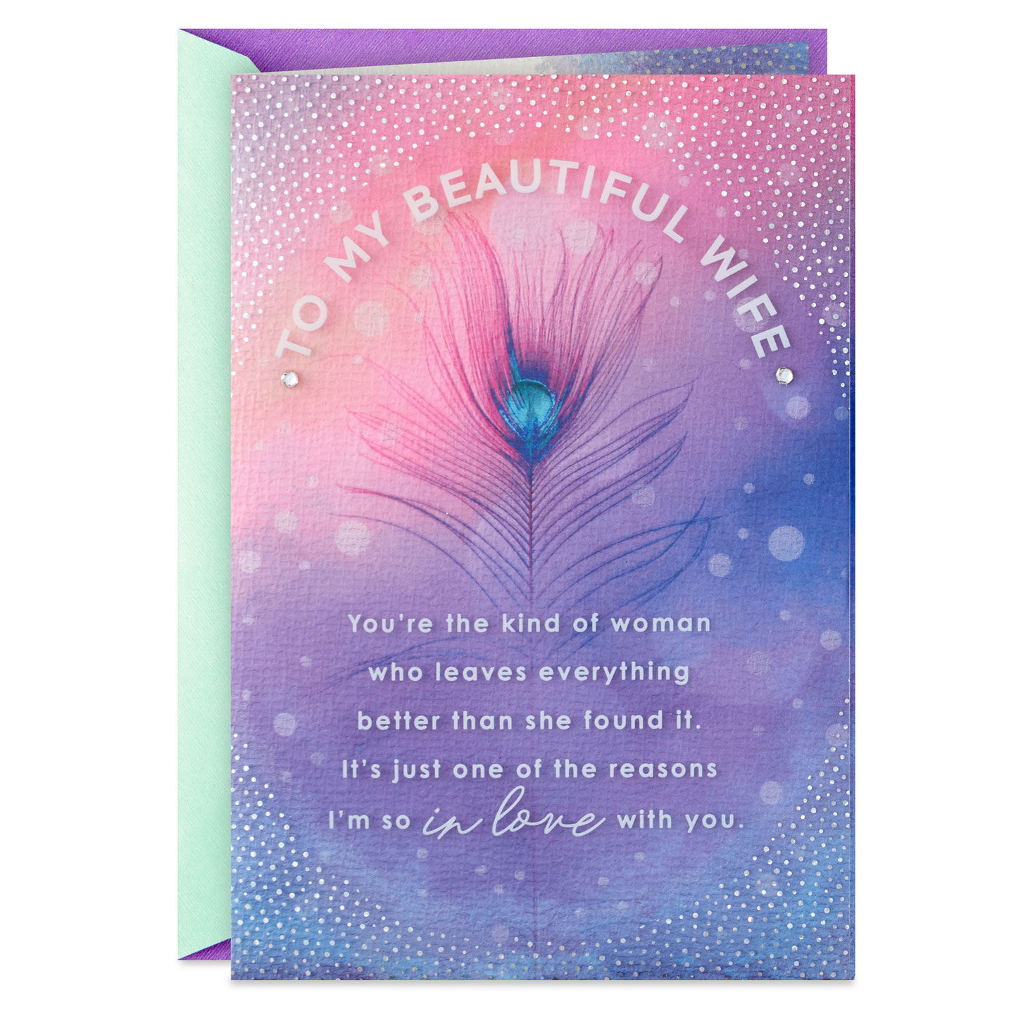 Open Mind, Positive Soul and Kind Heart Birthday Card for Wife