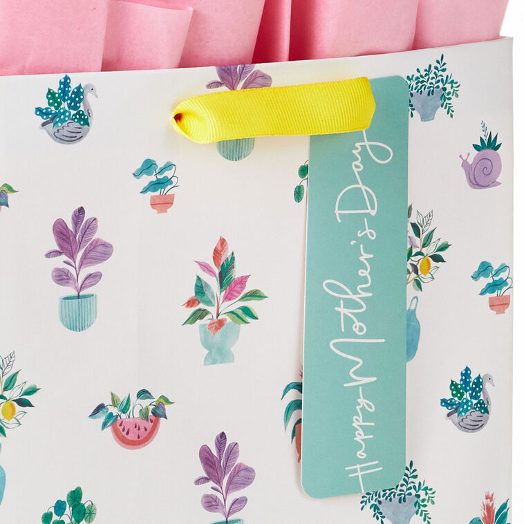 9.6" Potted Plants Medium Mother's Day Gift Bag With Tissue Paper, , large image number 4
