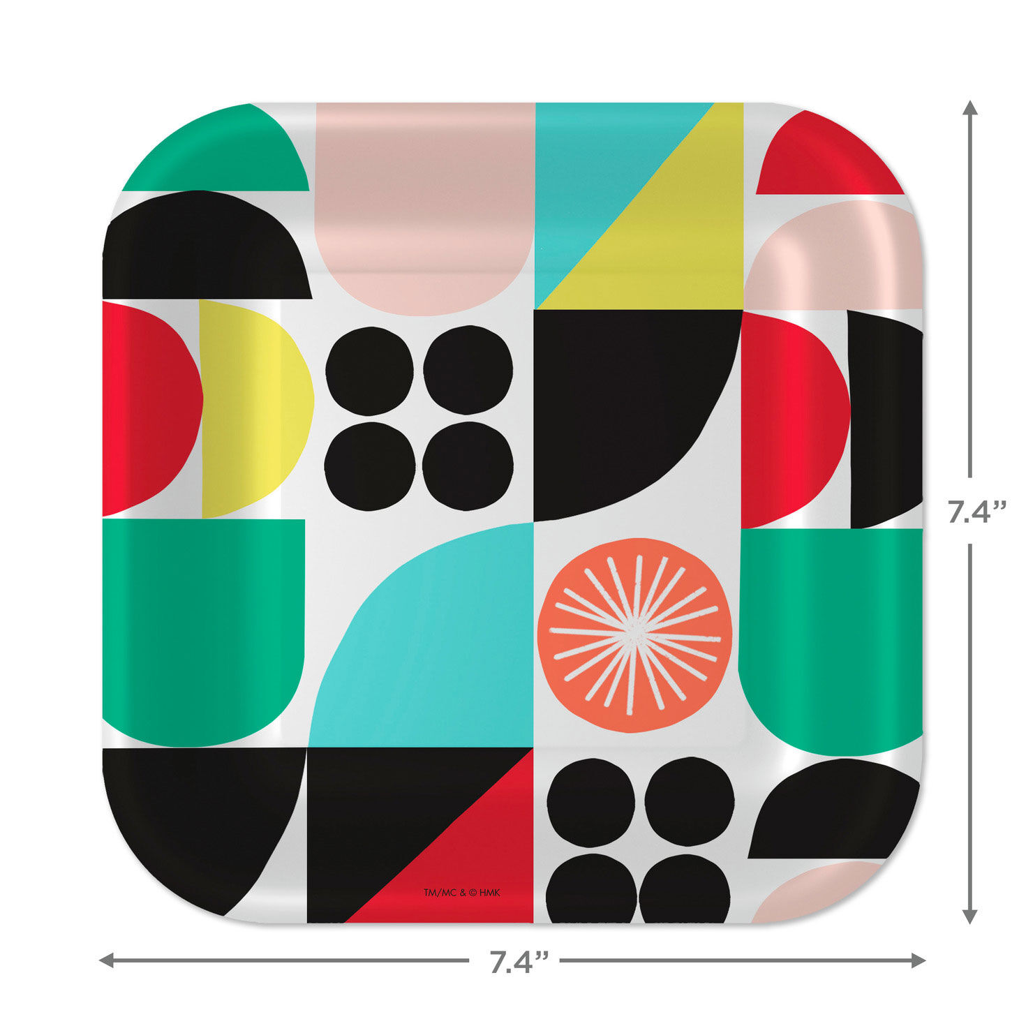 Multicolor Mod Square Dessert Plates, Set of 8, , large image number 3