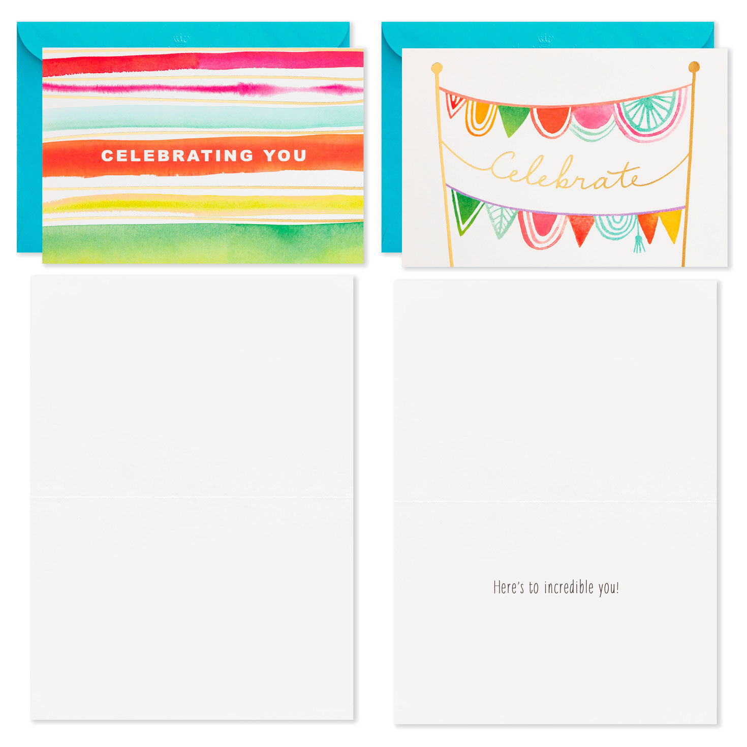 Assorted Bright Watercolor Boxed Birthday Note Cards, Pack of 36, , large image number 3
