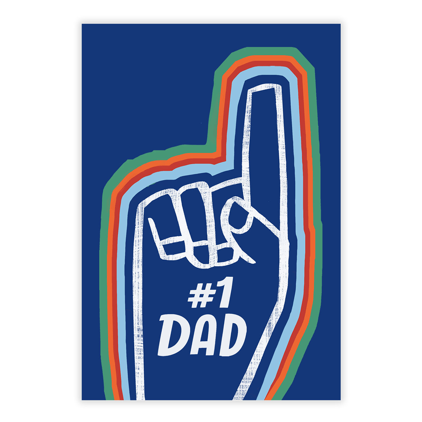 Blue Foam Finger Personalized Father's Day Card front image number 2