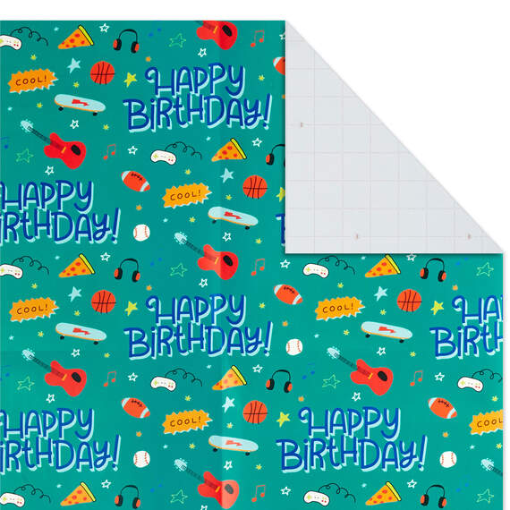 Cute and Colorful Birthday Flat Wrapping Paper Assortment With Gift Tags, 12 sheets, , large image number 4