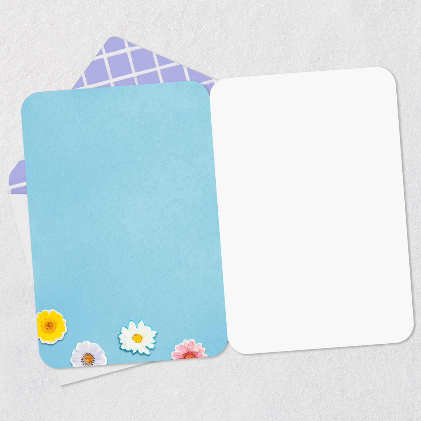 Flowers and Butterfly Wing Collage Blank Card Open card with envelope image number 2