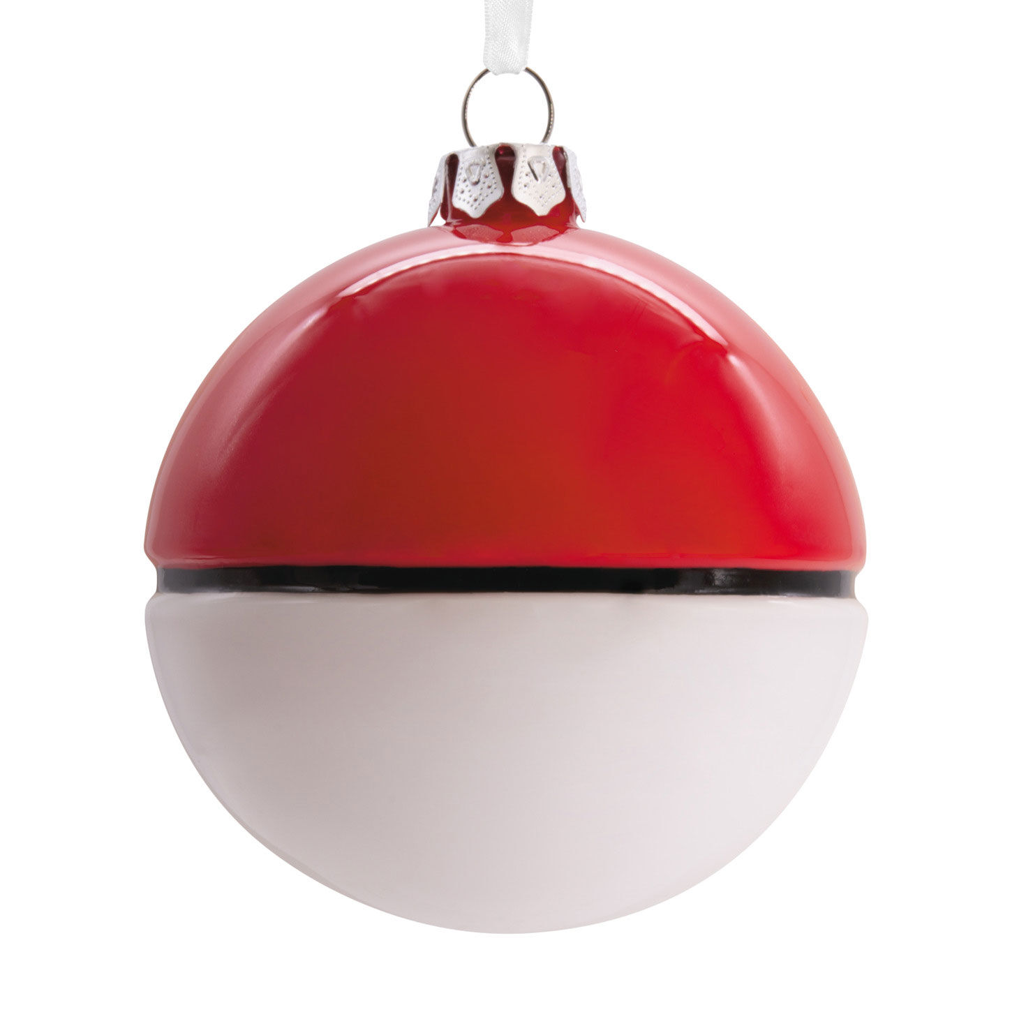 Glass Pok&eacute;mon Pok&eacute; Ball Christmas Ornament back image number 5