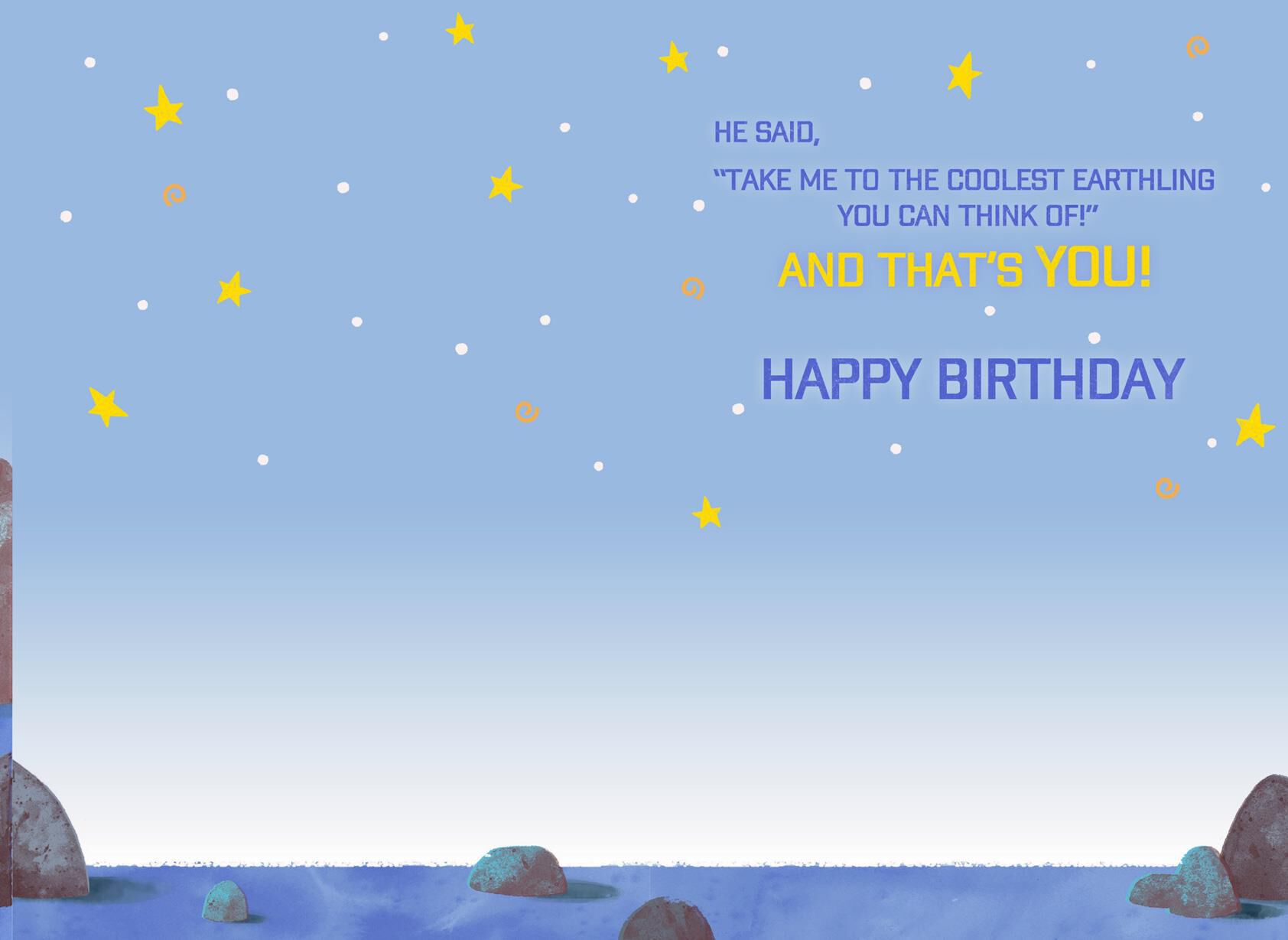 Hello to Oorg Birthday Card