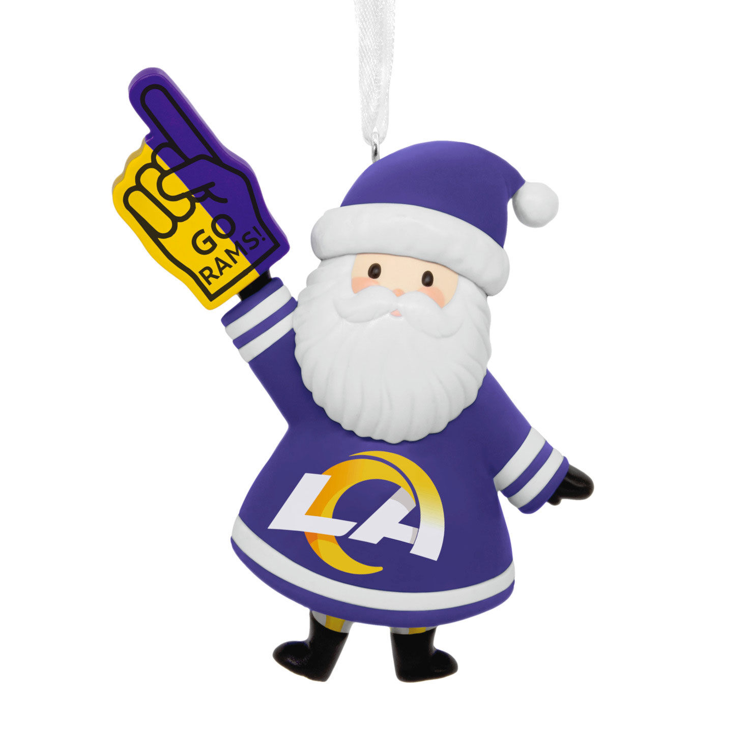 Los Angeles Rams Santa Fan Christmas Ornament front image number 1