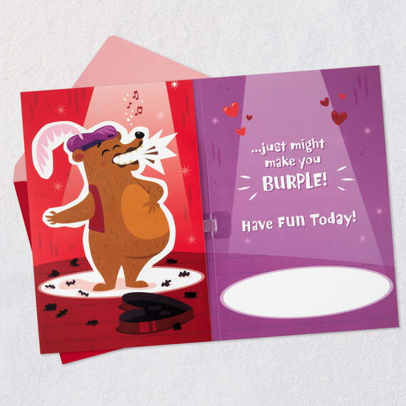 Burping Bear Funny Musical Valentine's Day Card, , large image number 3