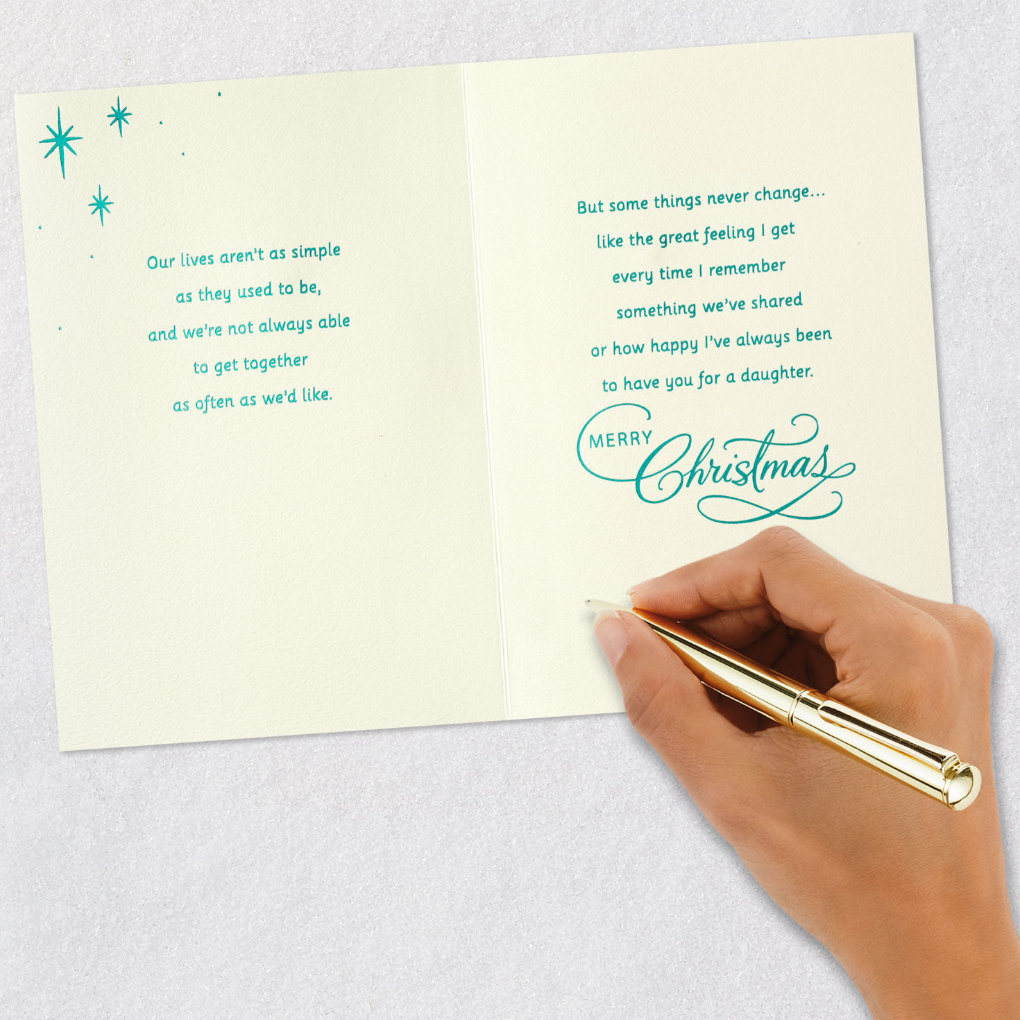 Pink Ornament With Tinsel Daughter Christmas Card Signing card image number 7