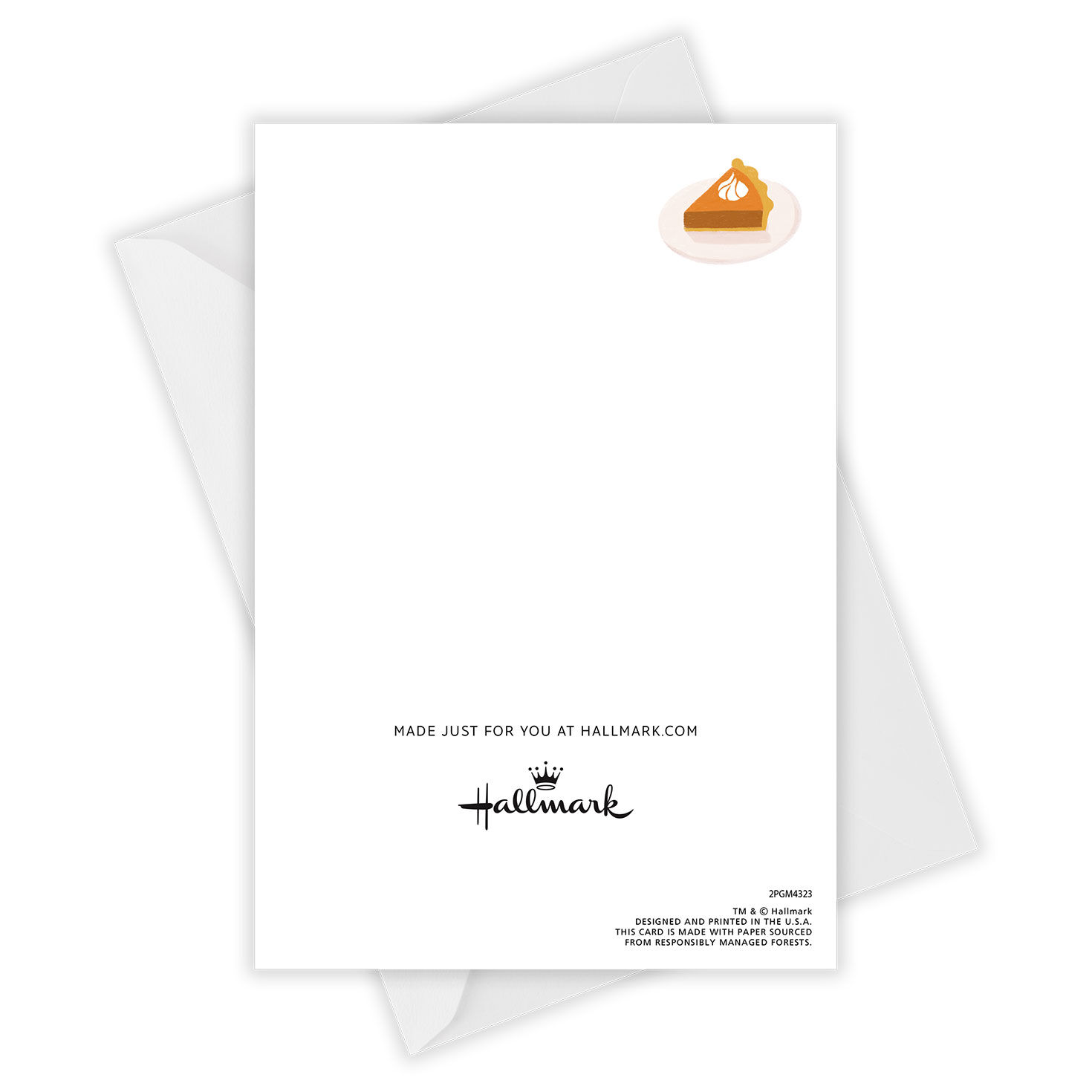 Slices of Pie Personalized Thanksgiving Card Card Back with Envelope image number 4