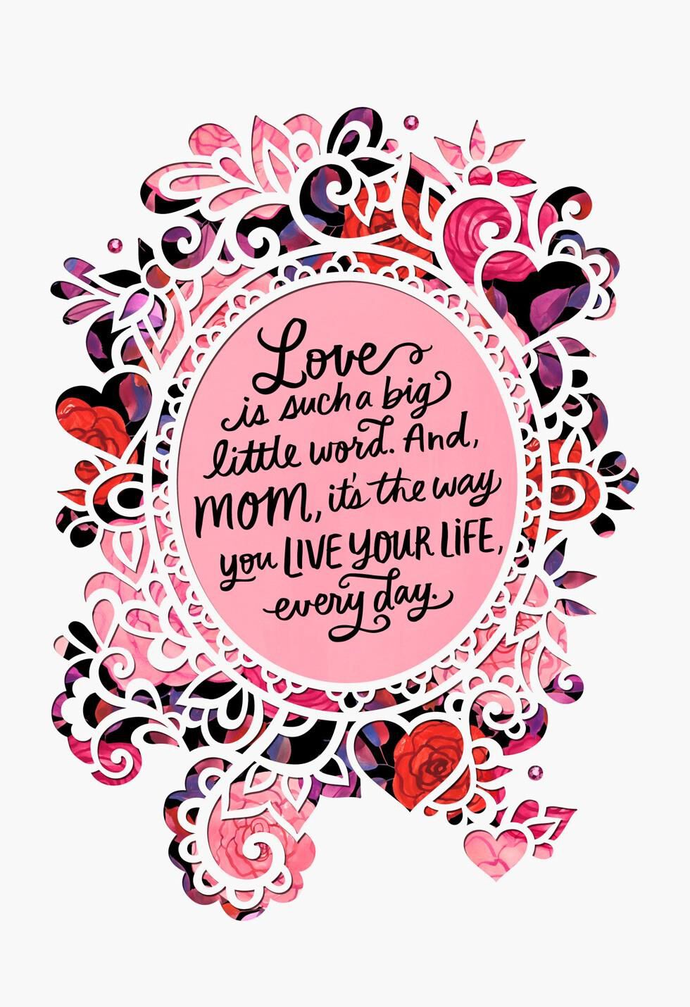 Bed of Roses Valentine's Day Card for Mom
