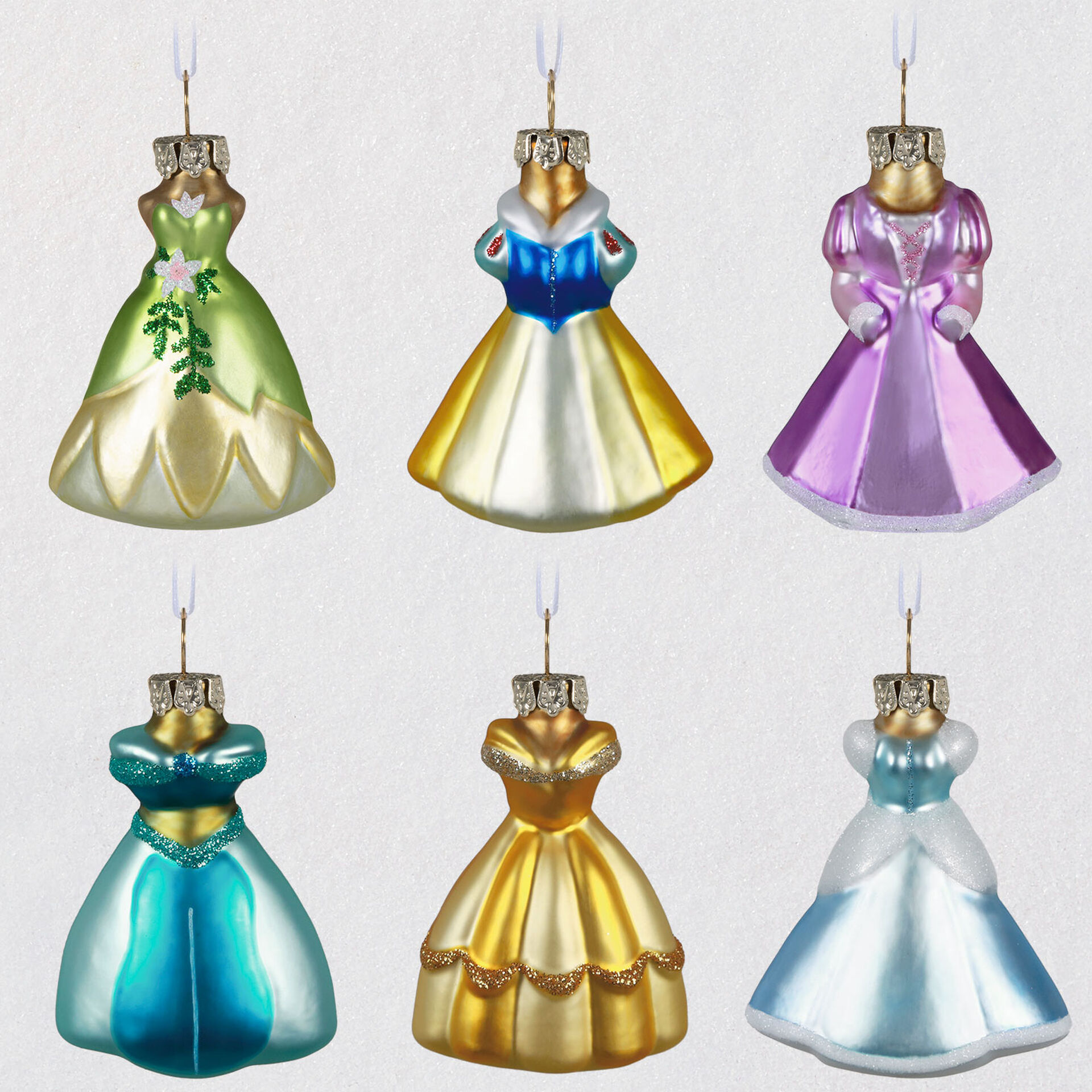 Disney Princess Fit for a Princess Glass Ornaments, Set of 6 - Keepsake  Ornaments - Hallmark