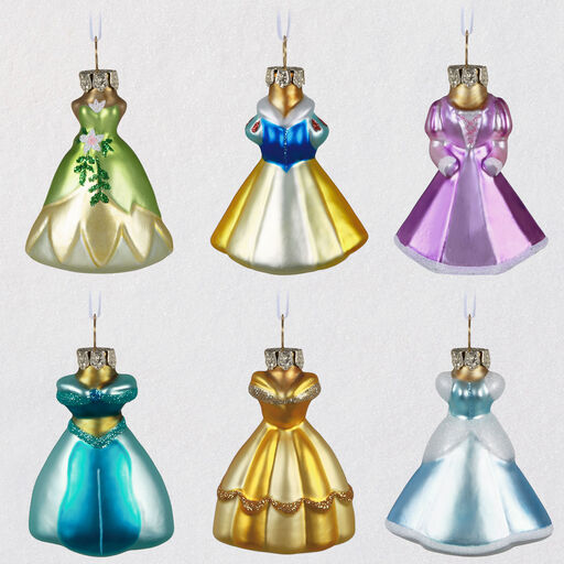 Disney Princess Fit for a Princess Glass Ornaments, Set of 6, 