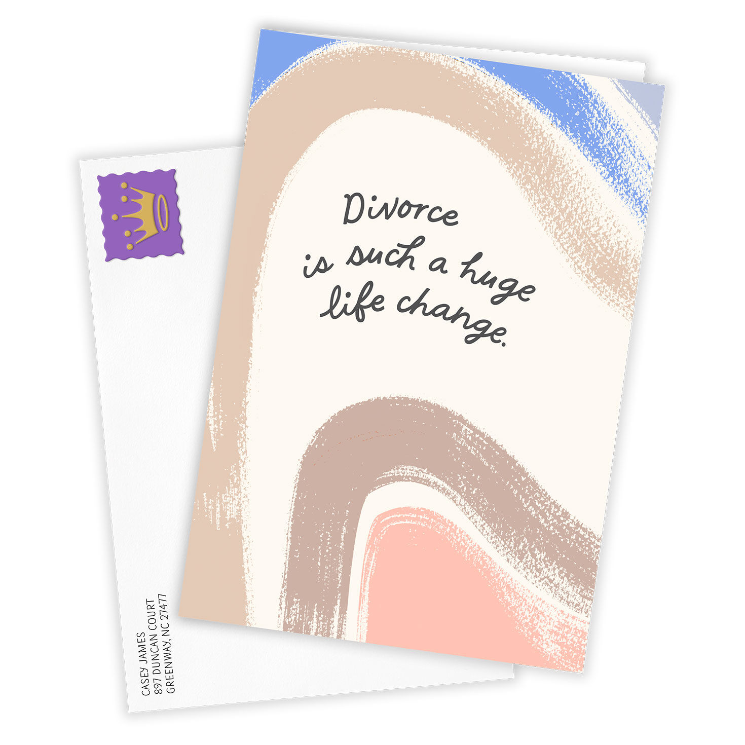 Divorce Is Huge Change Personalized Support Card Card Front with Envelope image number 2