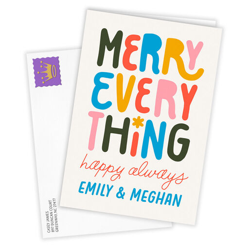 Personalized Merry Everything Holiday Card, 