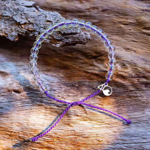 4ocean Hawaiian Monk Seal Beaded Purple Bracelet, 