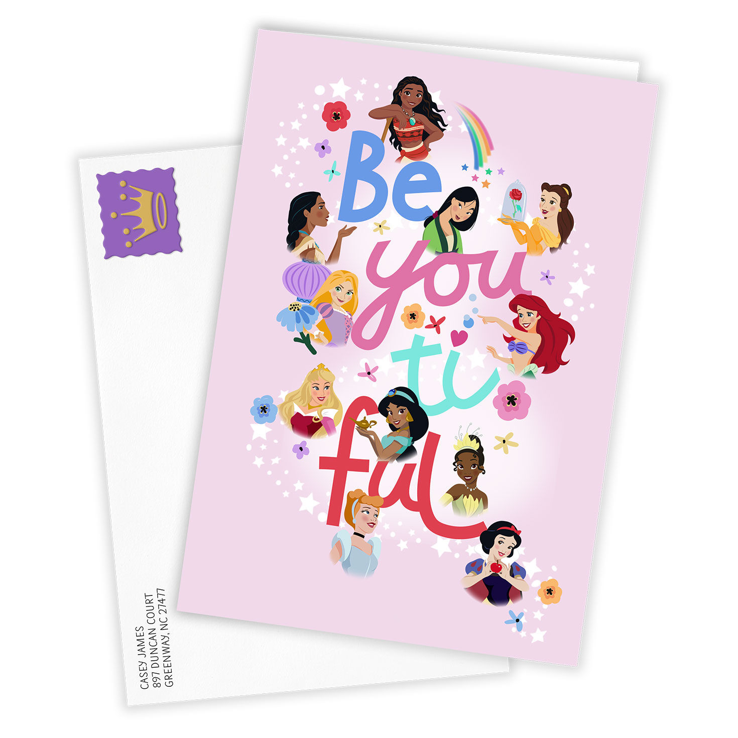 Disney Princesses Personalized Encouragement Card Card Front with Envelope image number 2