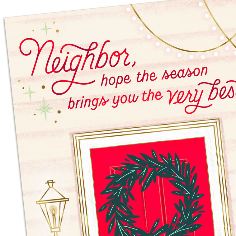 Red Door and Wreath Christmas Card Card Front Detail image number 4