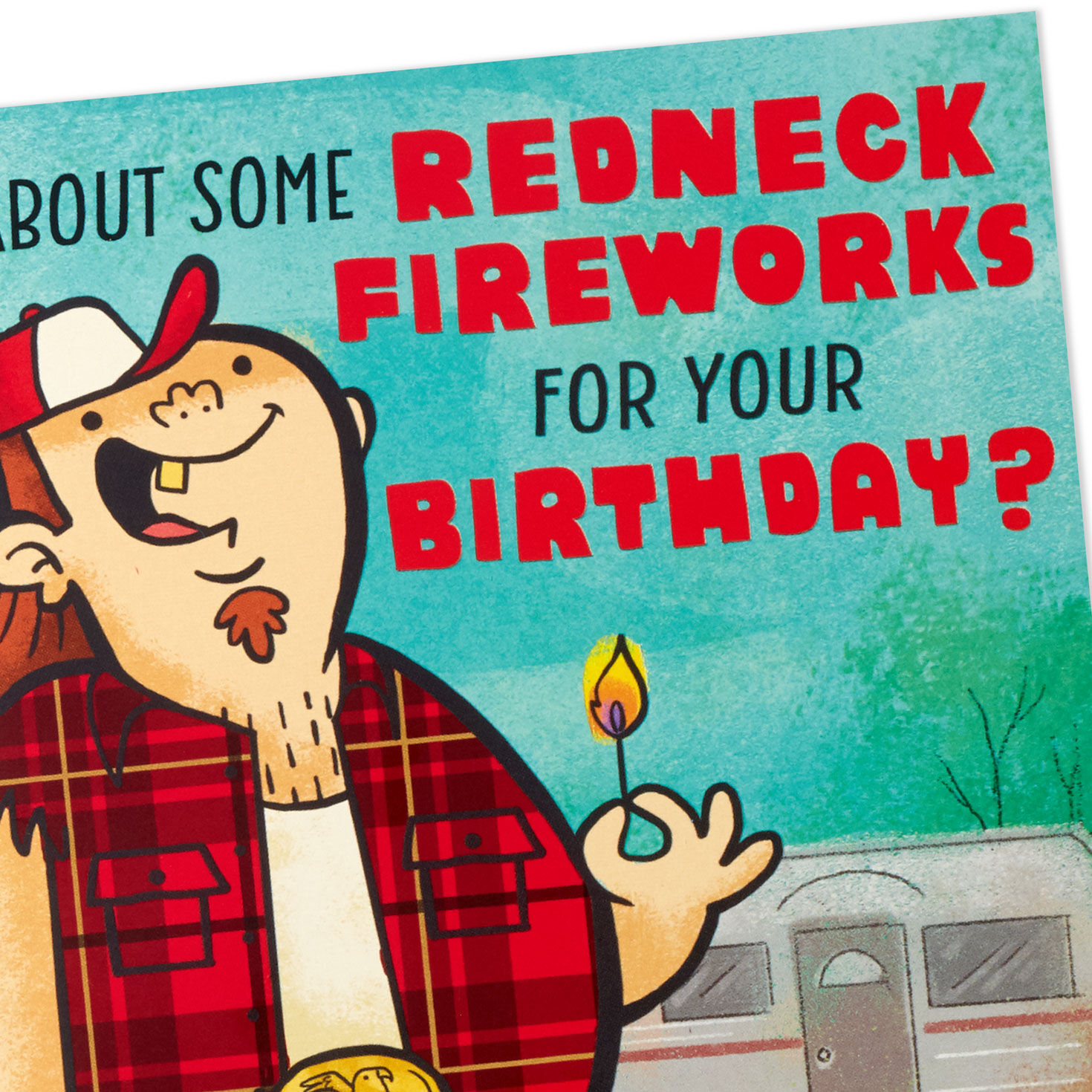 Redneck in Flannel Crass Funny Birthday Card Card Front Detail image number 4