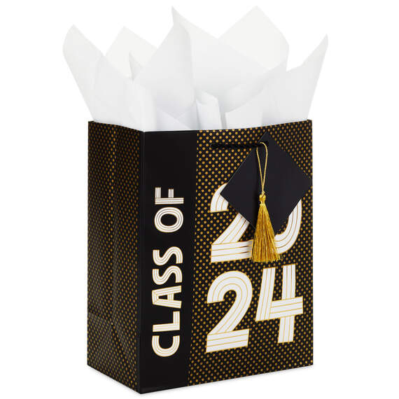 9.6" Class of 2024 Medium Graduation Gift Bag With Tissue Paper, , large image number 1
