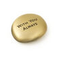 Bronzed Metal Worry Stone With Engraved Message front image number 1