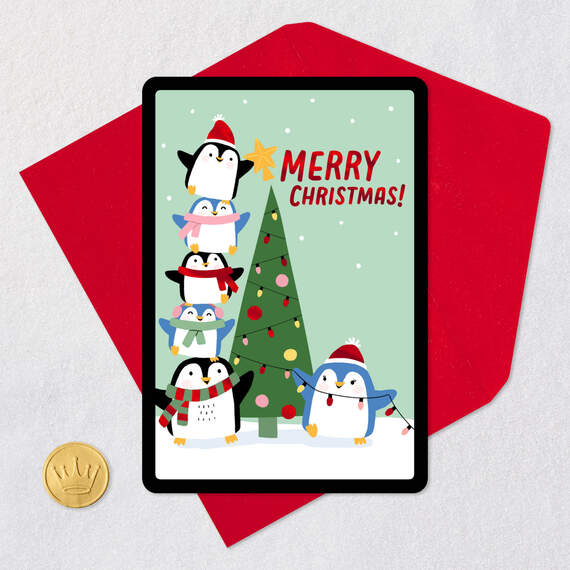 Love and Hugs Penguins Video Greeting Christmas Card, , large image number 8