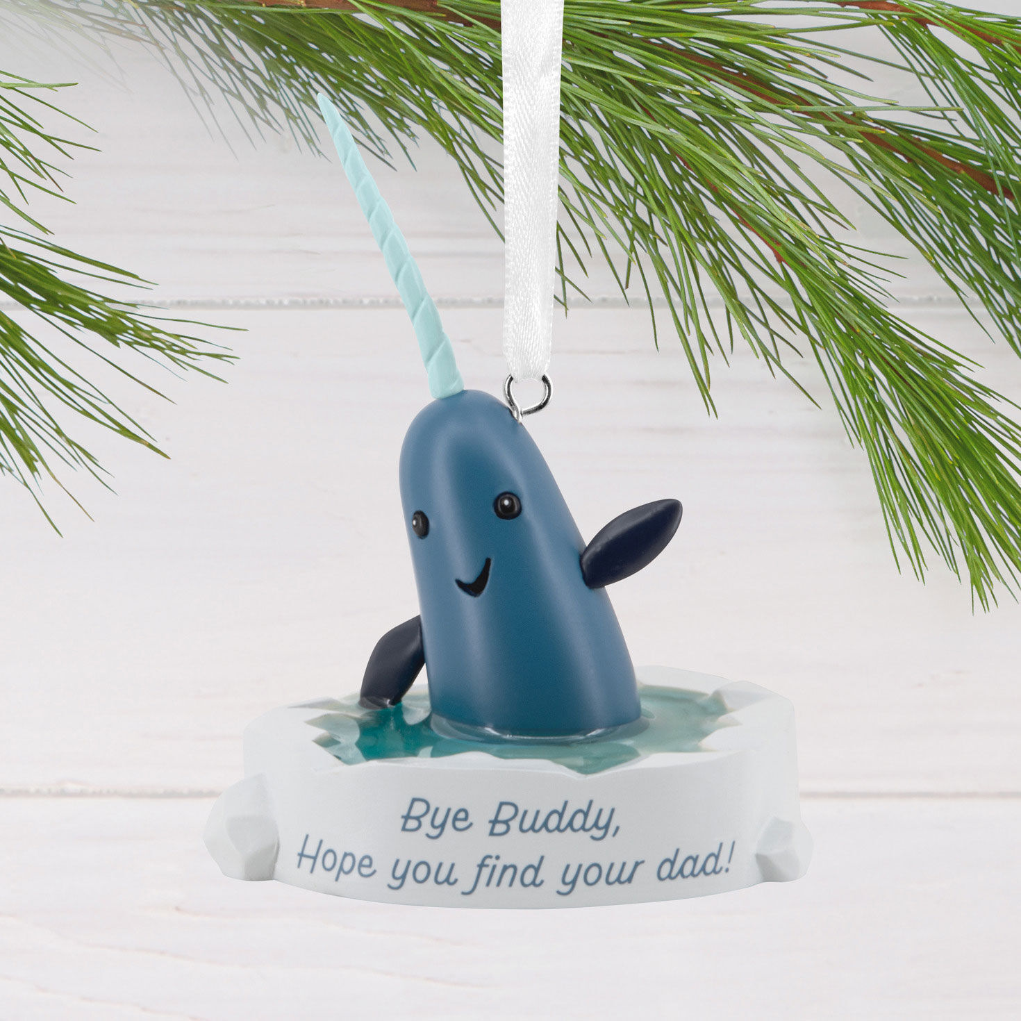 Elf Narwhal Christmas Ornament  image number 2
