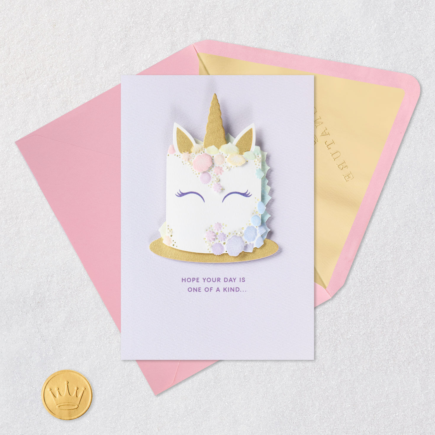 Unicorn Cake One of a Kind Birthday Card, , large image number 5