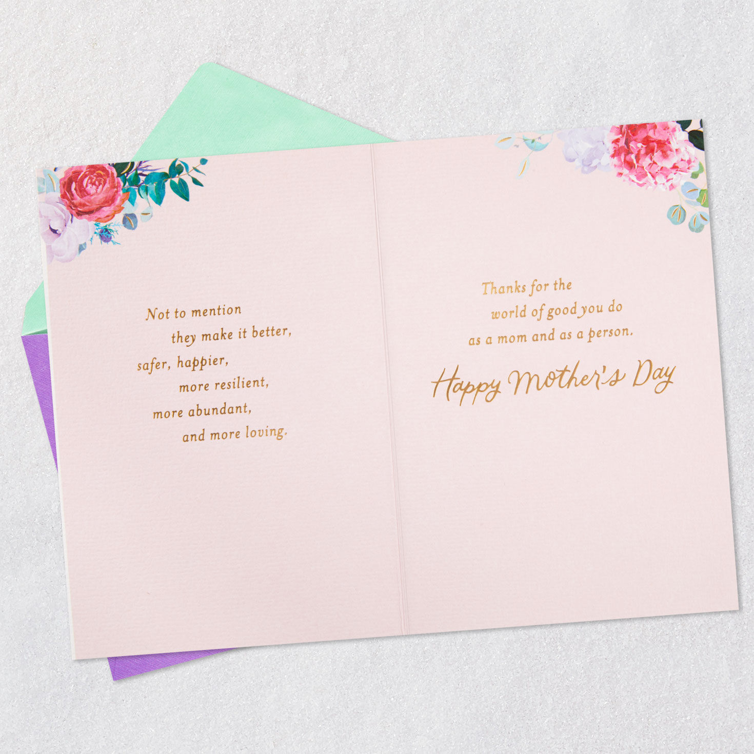 Floral Frame Mother's Day Card Open card with envelope image number 4