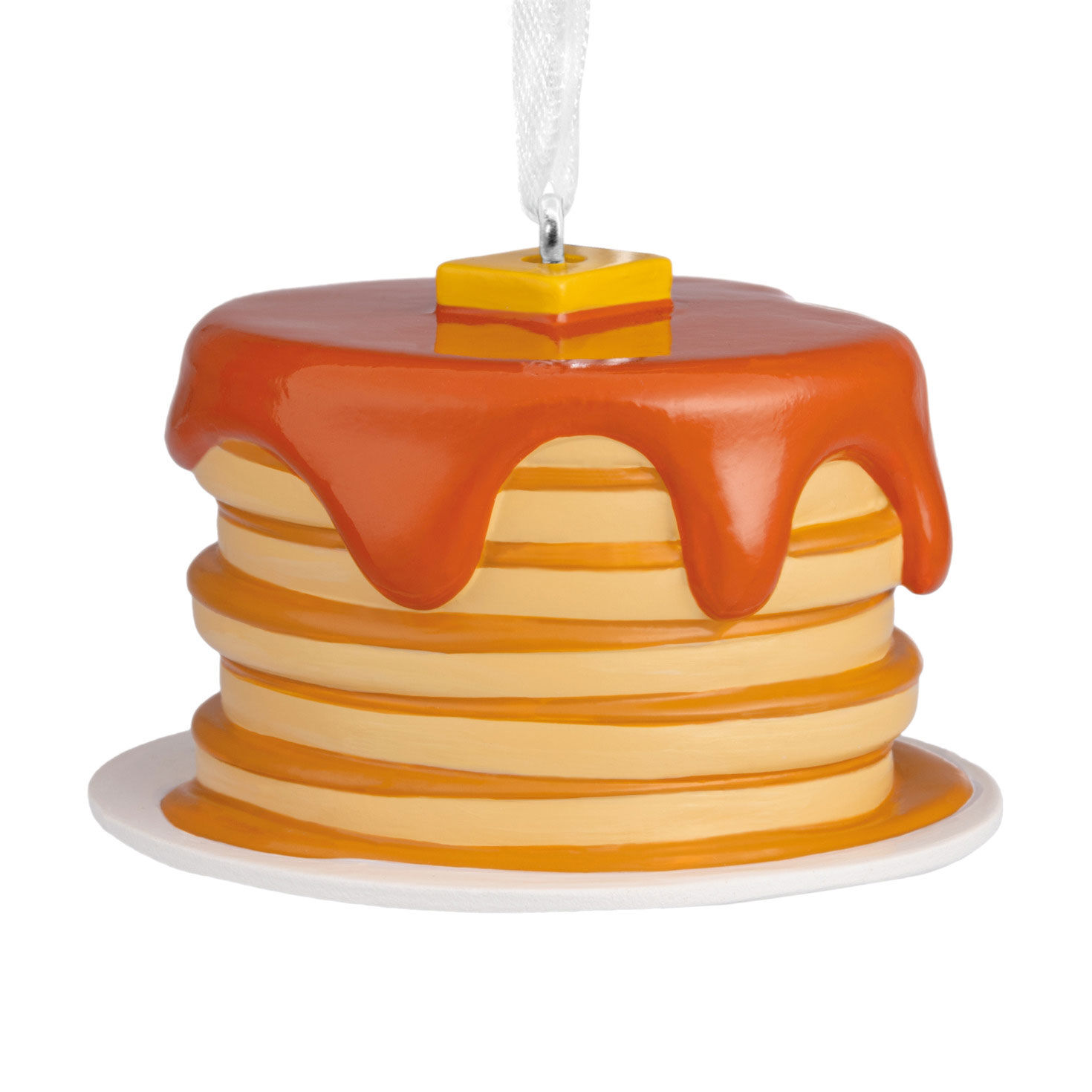 Friendly Pancake Stack Christmas Ornament Back image number 6