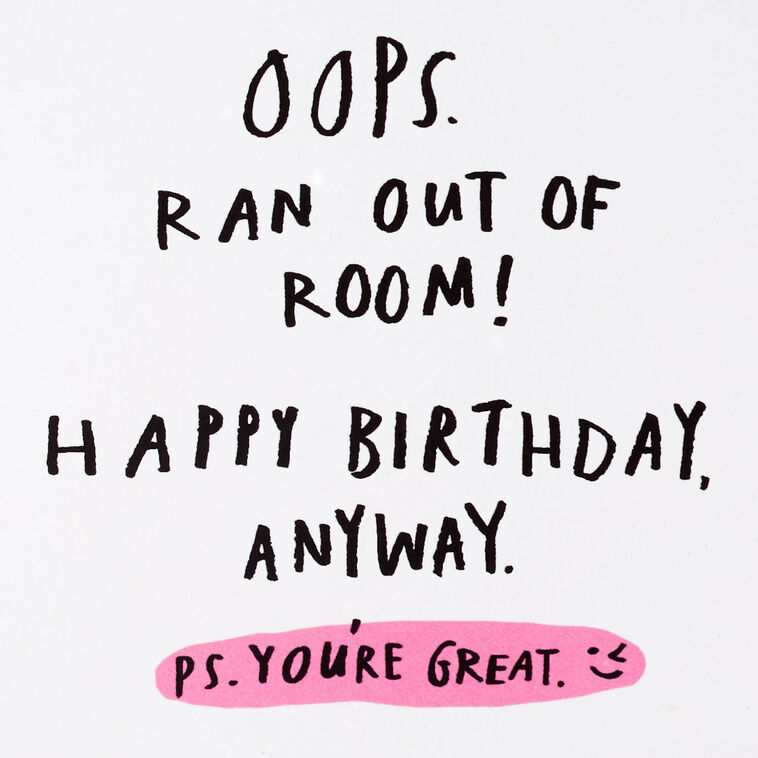 Lots of Lettering and Compliments Funny Birthday Card Sentiment image number 2