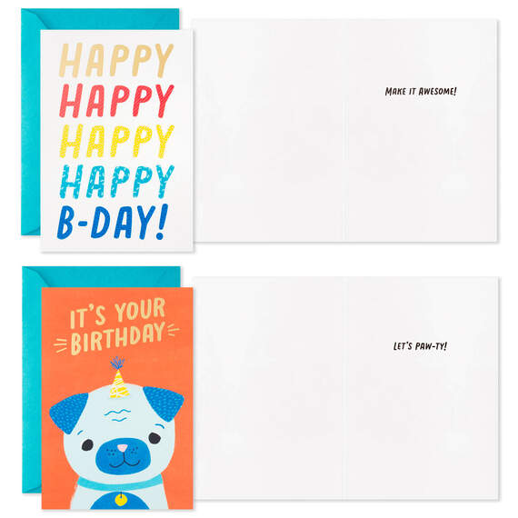Assorted Fun Illustrations Birthday Cards, Pack of 12, , large image number 4