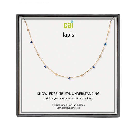 CAI Jewelry Gold and Lapis Satellite Necklace