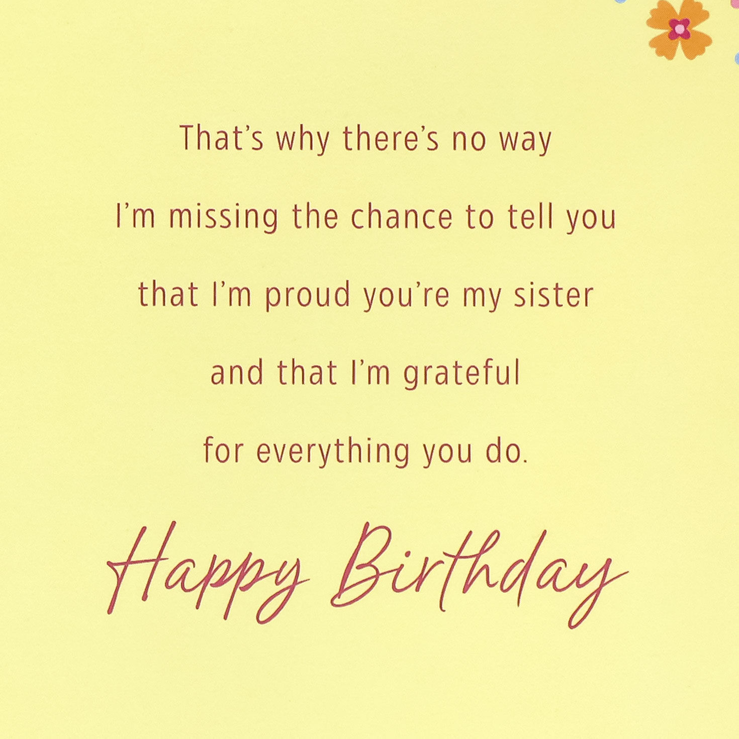 Butterflies Birthday Card for Sister Sentiment image number 3