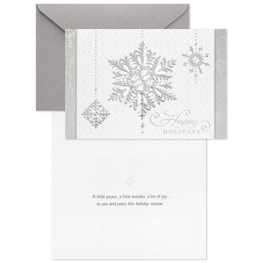 Silver Snowflakes Boxed Holiday Cards, Pack of 10, 