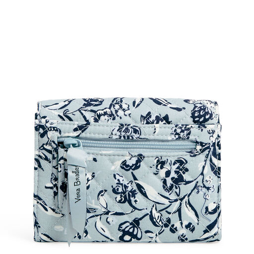 Vera Bradley RFID Riley Compact Wallet in Perennials Gray, 
