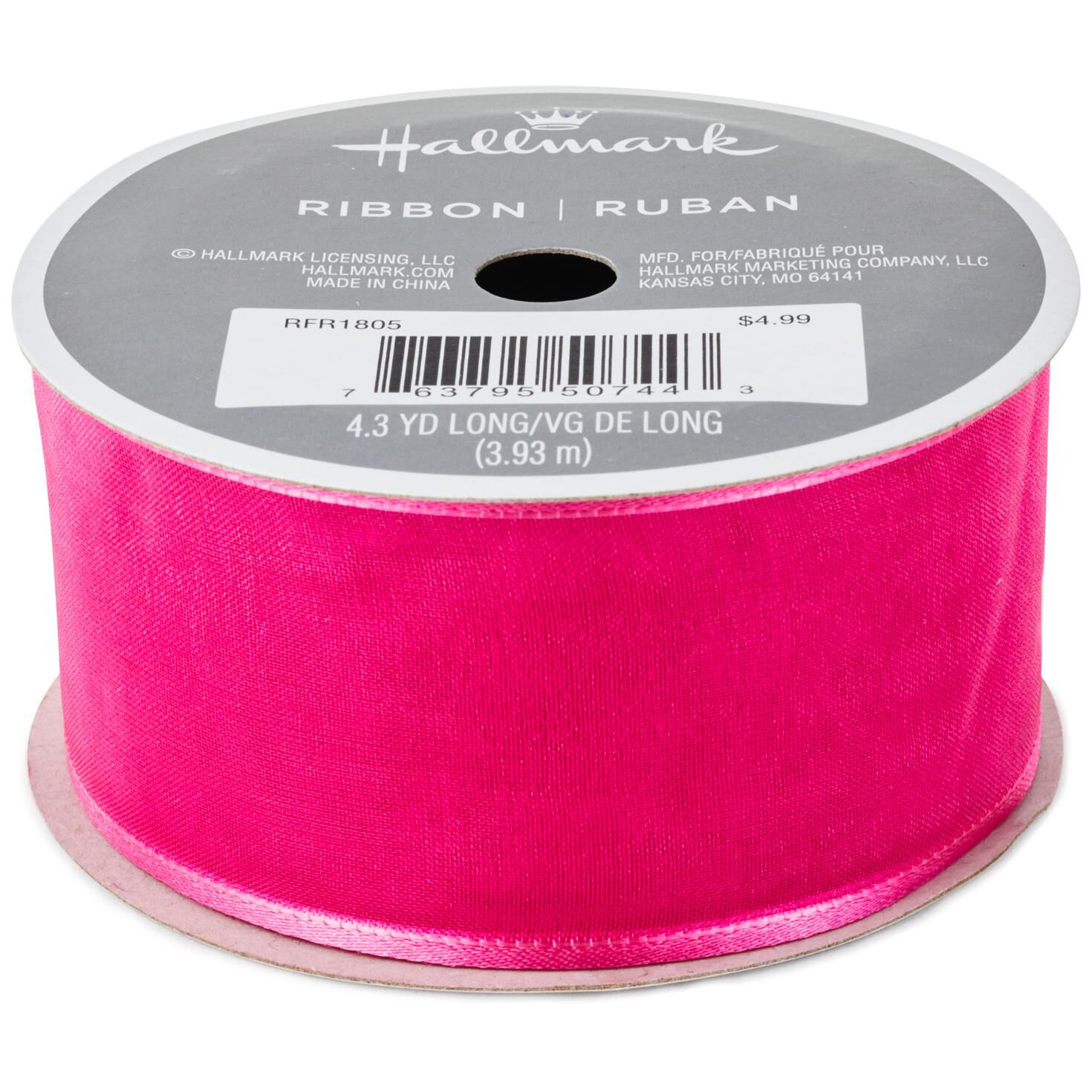 1.5 inch Hot Pink Satin Ribbon with Sheer Wired Edges - 5 yards – Perpetual  Ribbons