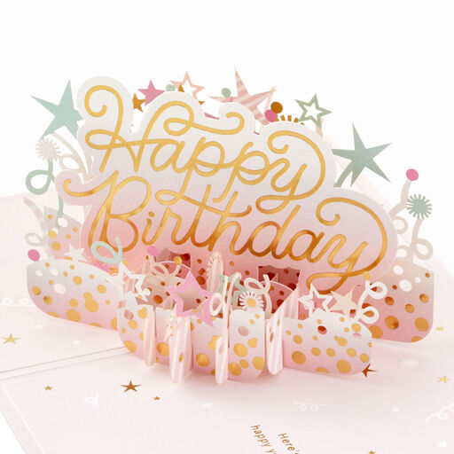Here's to a Happy Year Ahead 3D Pop-Up Birthday Card, 