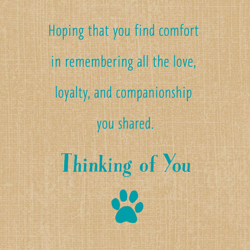 Remembering the Love Sympathy Card for Loss of Dog, 